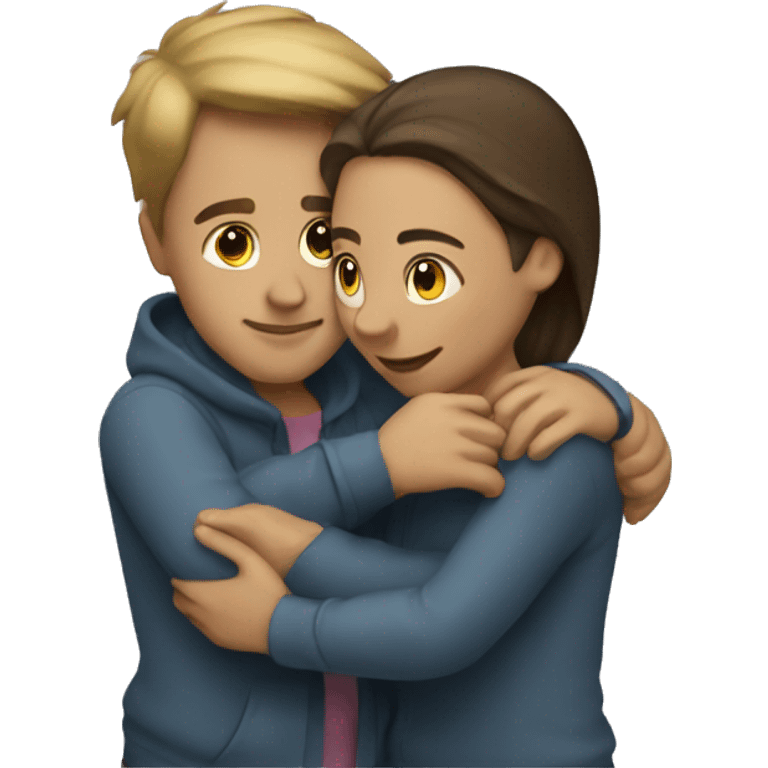 Girl and guy hugging  emoji