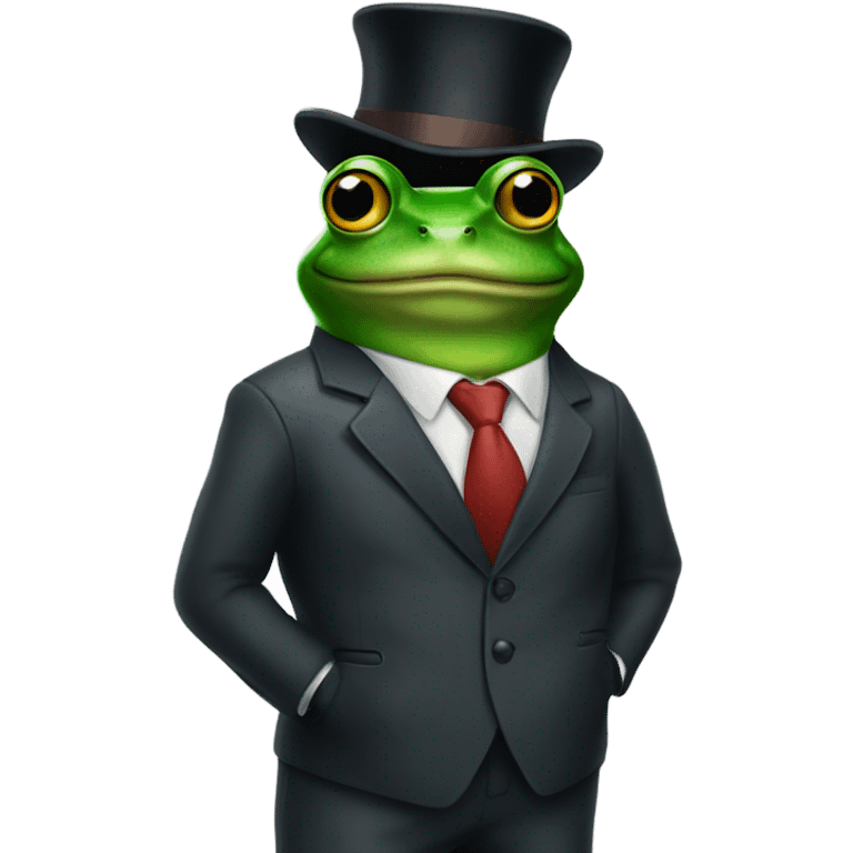 Frog in a suit emoji