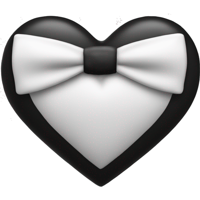 Black and white heart with bow tie emoji