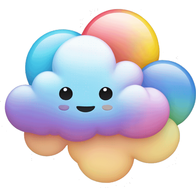 multicolored cute clouds  emoji