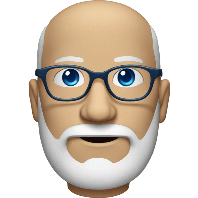 a bald man with a salt and pepper beard and blue eyes and glasses emoji