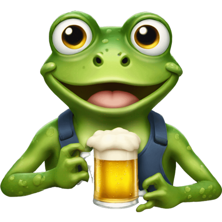 Frog hold Beer  emoji