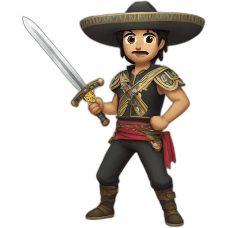 anime-mexican-with-swords emoji