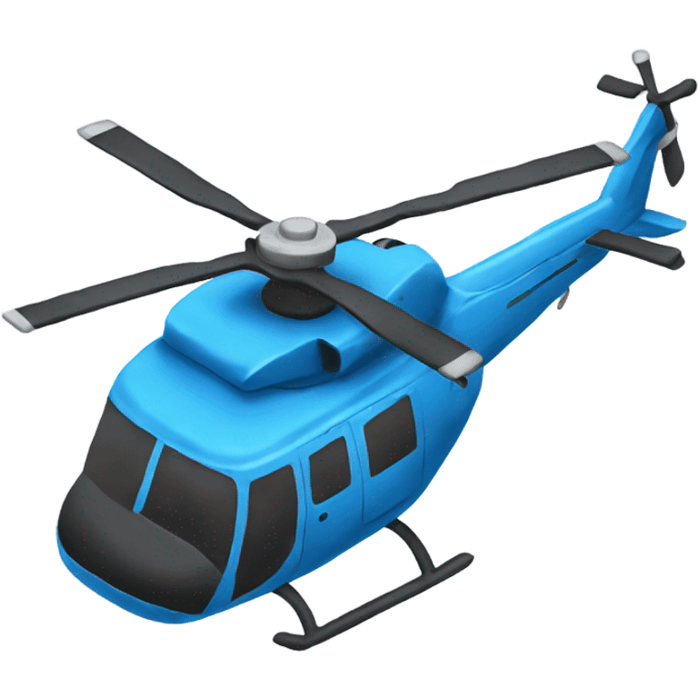 A blue helicopter cute emoji