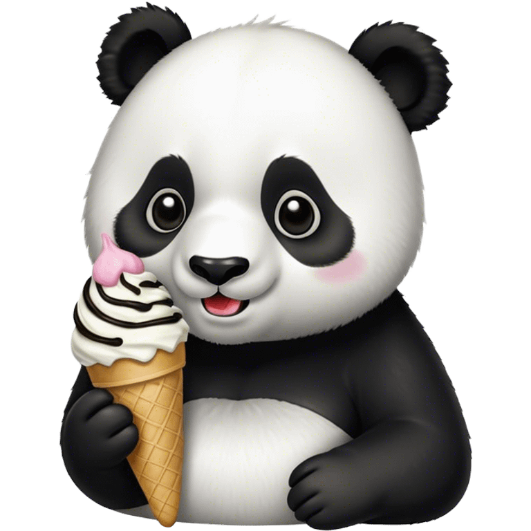 Panda eating ice cream emoji