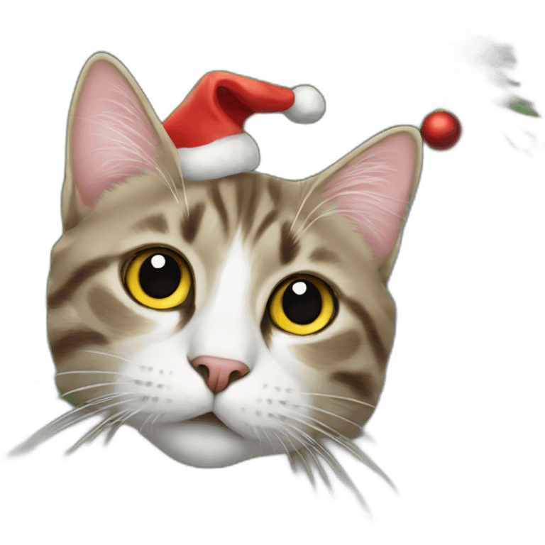 cat on christmas tree emoji