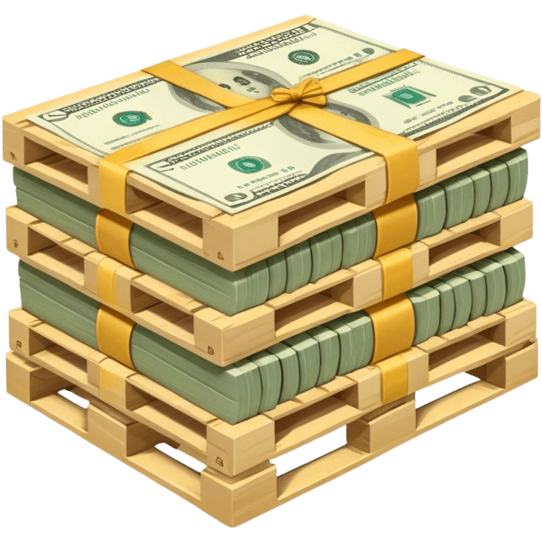 pallet full of US Dollars perfectly stacked emoji