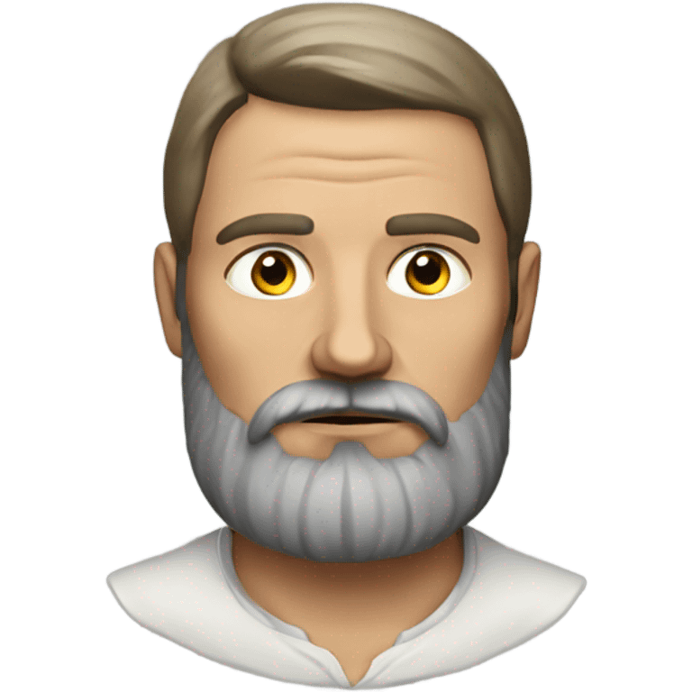 Russian peasant with a beard photorealistic serious emoji