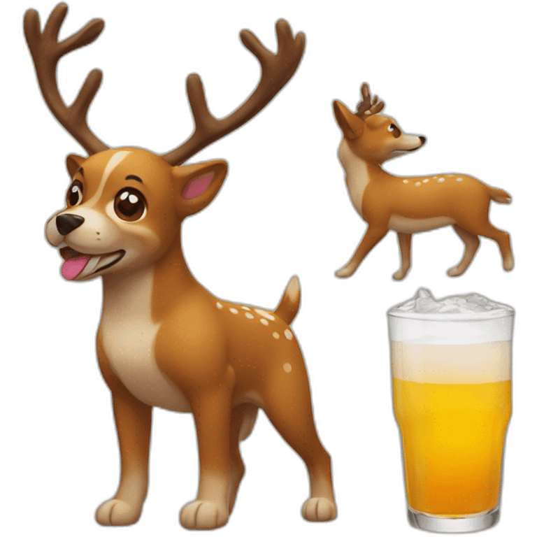 Dog drink deer emoji