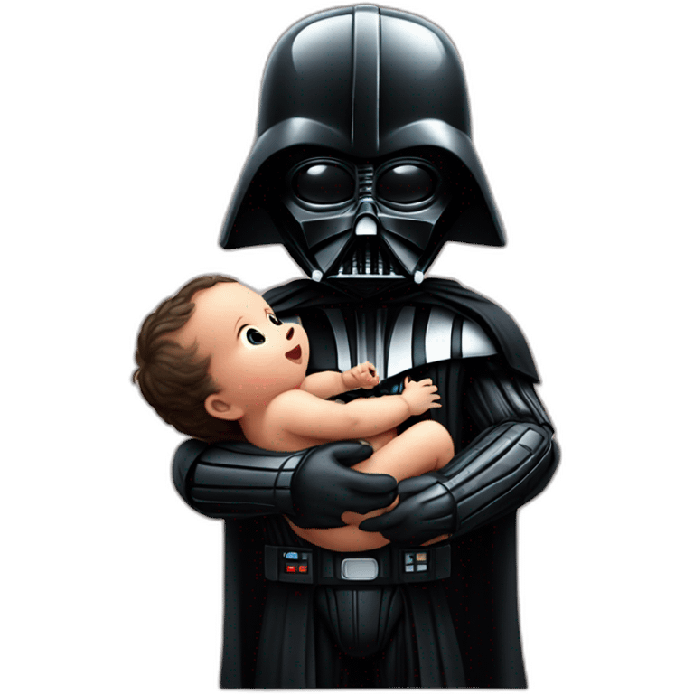 Darth Vader with a baby in his hands emoji