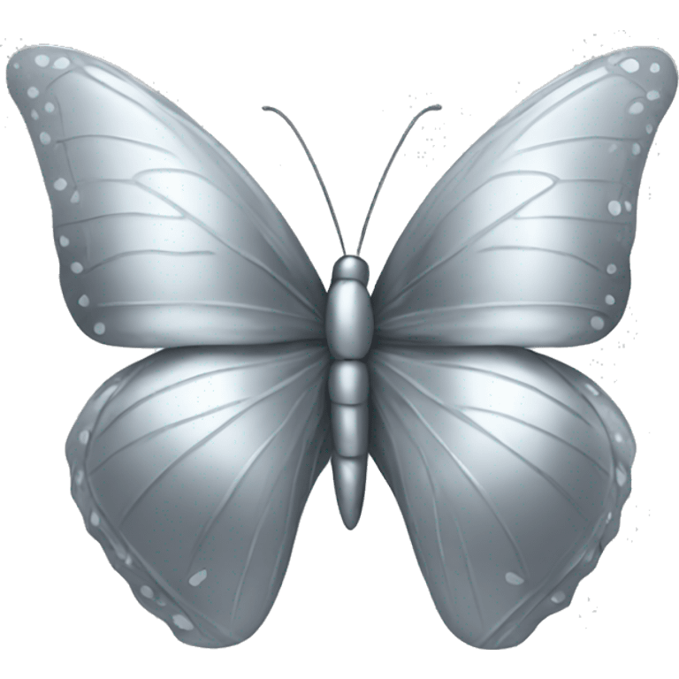 silver metallic butterfly emoji