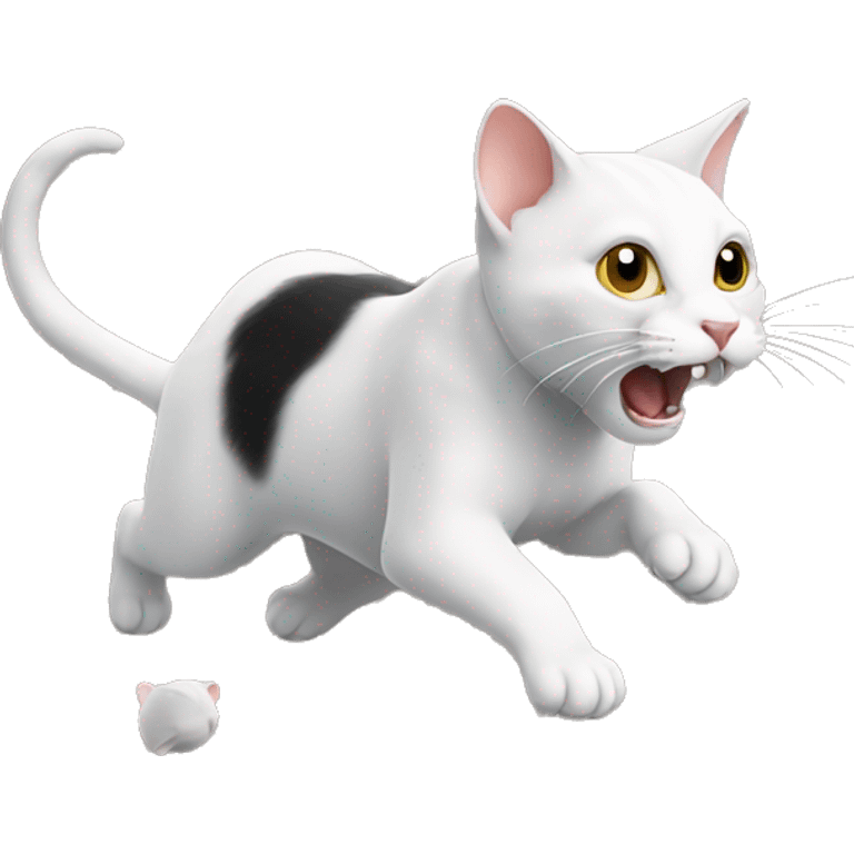 A cat chasing a mouse emoji