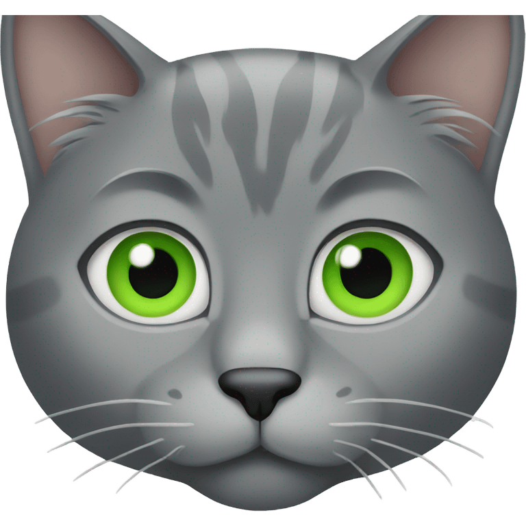 Grey cat with green eyes  emoji