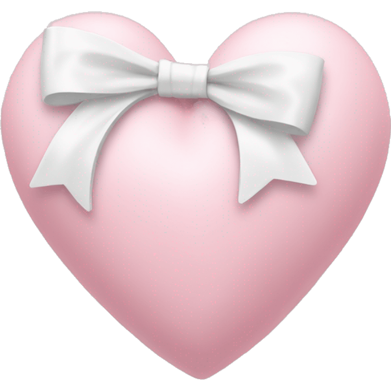 Pastel pink heart with white bow emoji