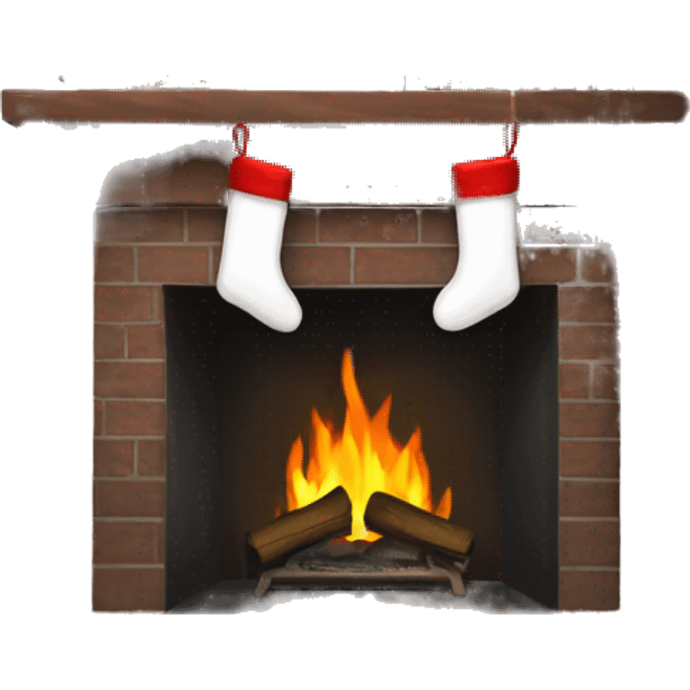 Stockings hanging on fireplace  emoji