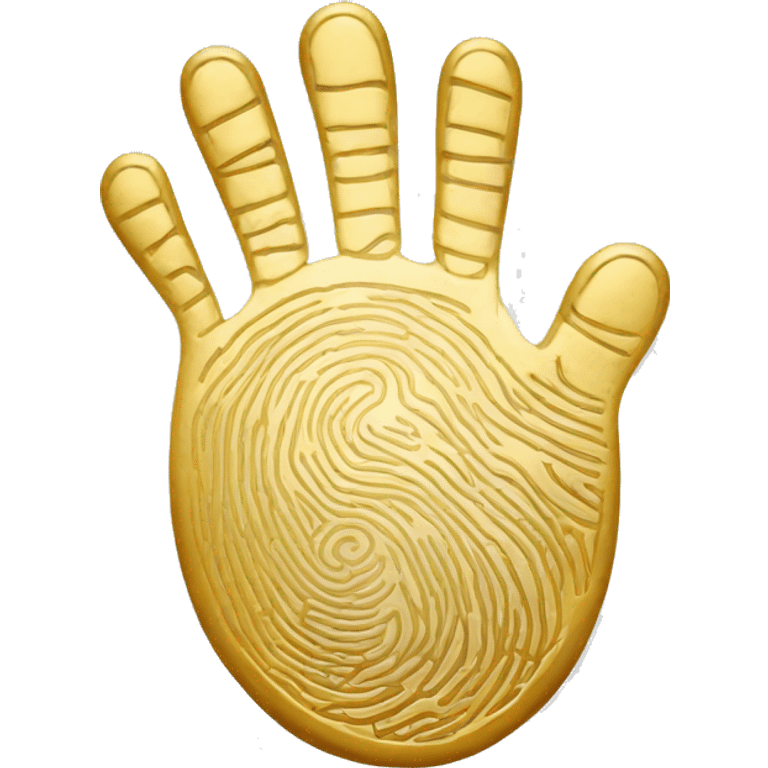 gold hand  fingerprint emoji