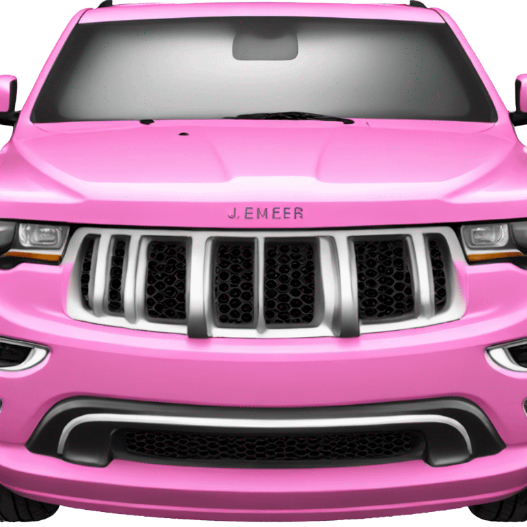 Pink jeep grand Cherokee with black wheels emoji