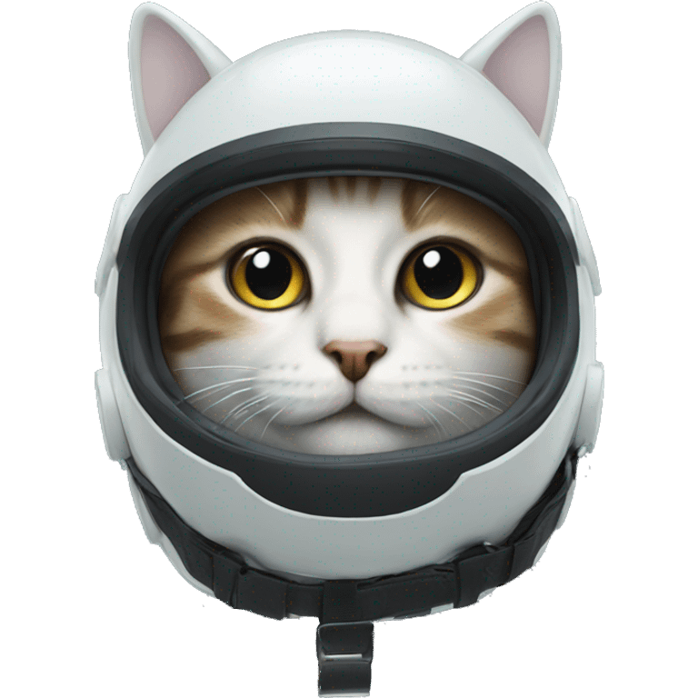 sky helmet with cat face emoji