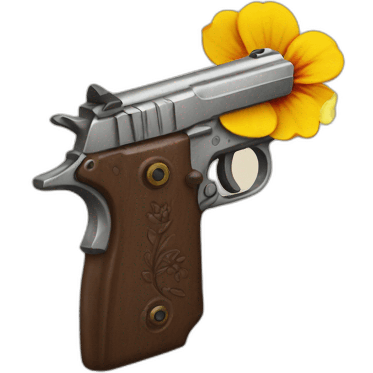 pistol shooting flower emoji