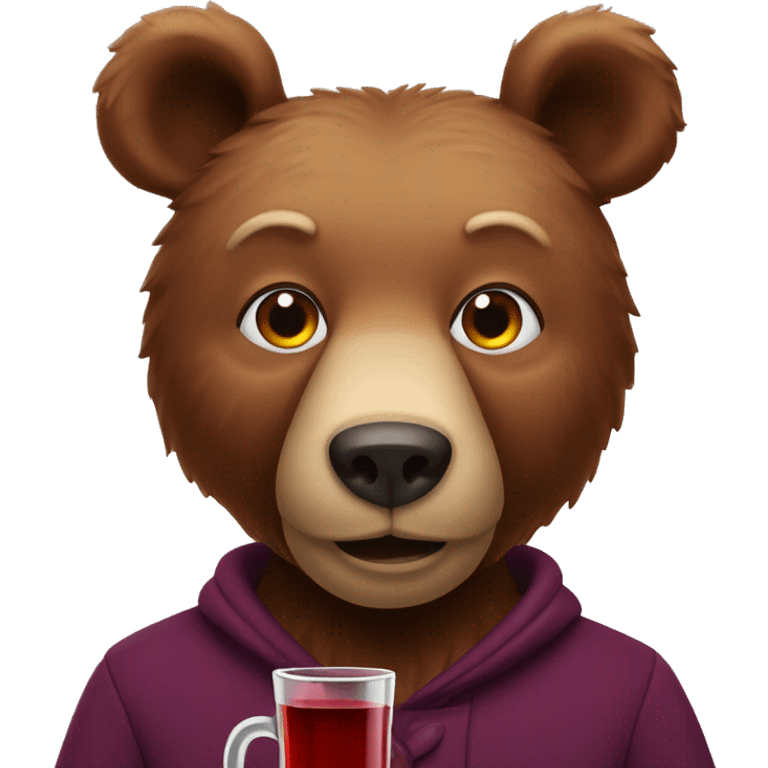 Bear with mulled wine  emoji