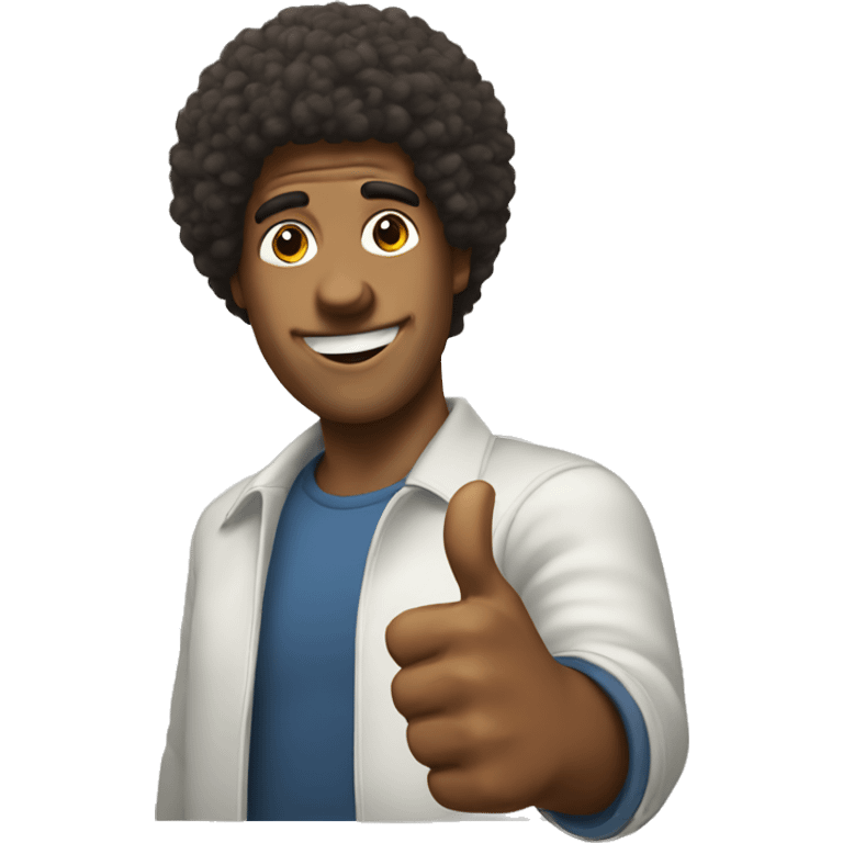 dude with a  fro giving a thumbs up emoji