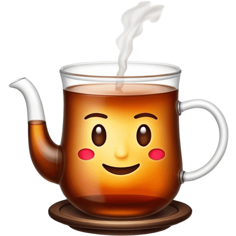 Cinematic Realistic Turkish Tea Pop Culture Emoji, featuring an inviting portrayal of a steaming glass of Turkish tea rendered with rich textures and warm, convivial lighting. emoji