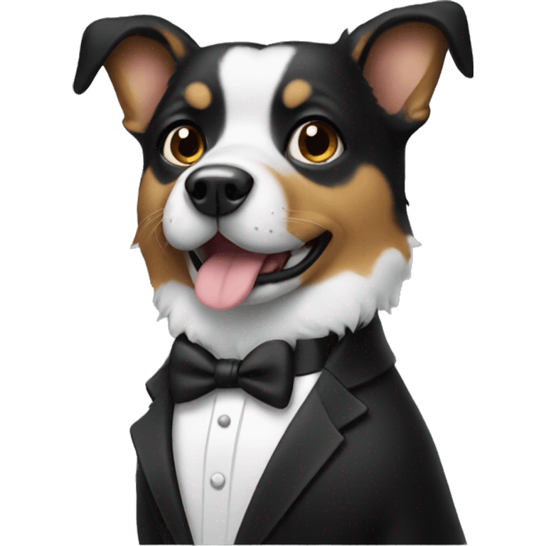 Dog in tuxedo emoji