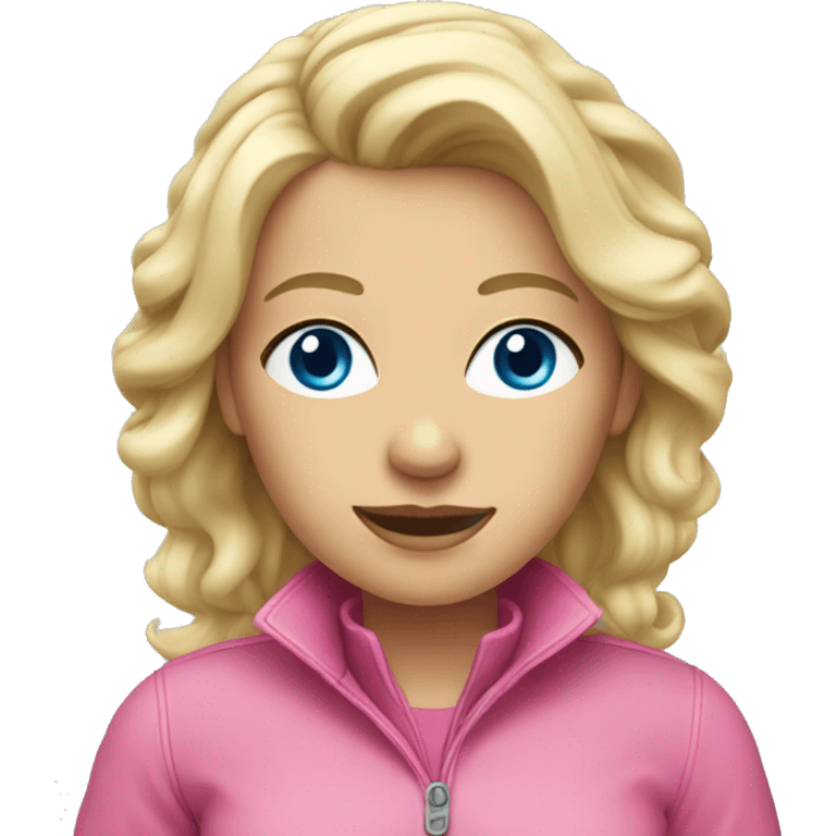 Blonde woman, blue eyes, wearing pink boots emoji