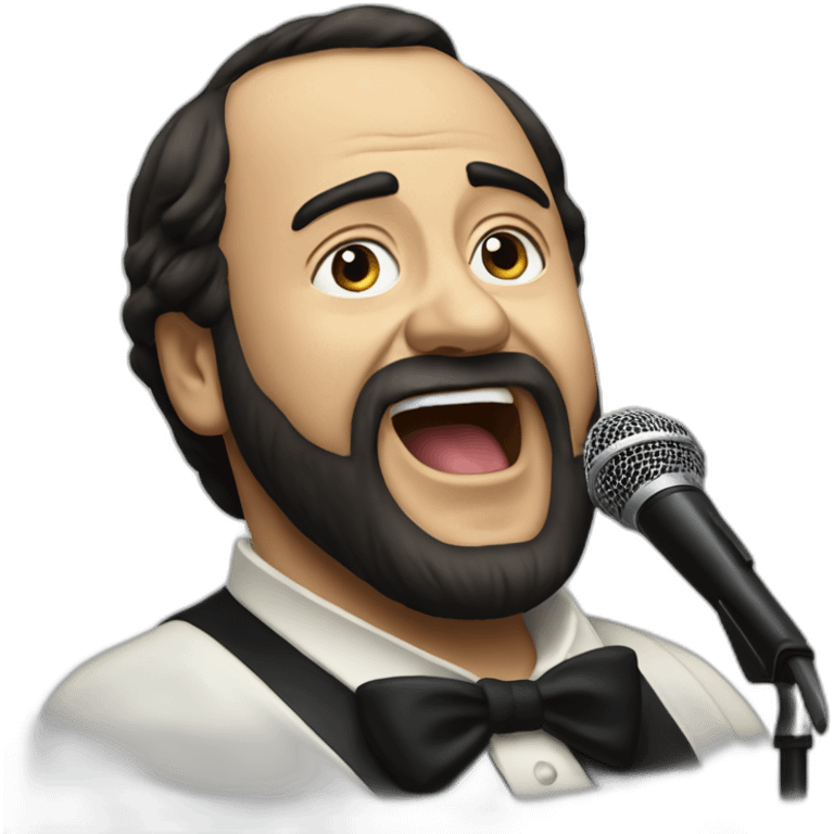 Hyperrealist pavarotti singing emoji