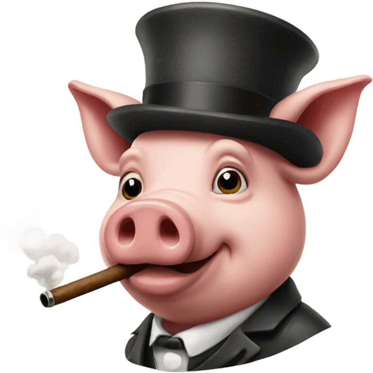 A pig smoking a pipe emoji