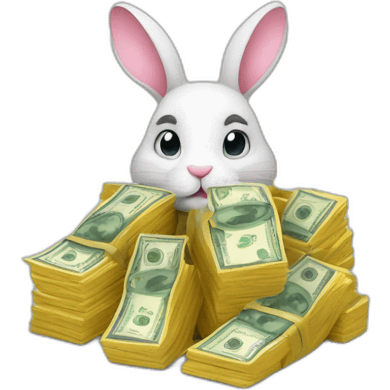 Bunny with lot of money emoji