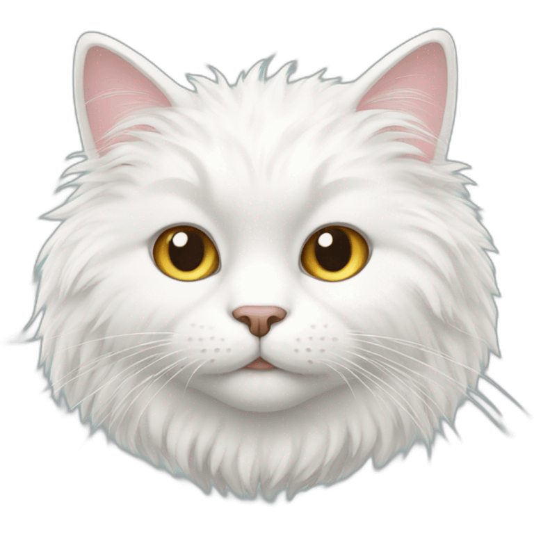 A white fluffy cat emoji