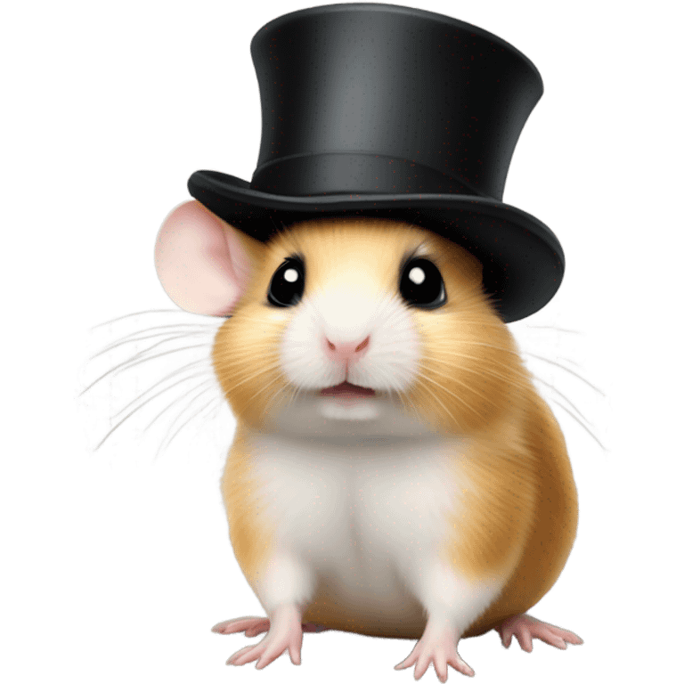 Baby hamster with a top hat emoji