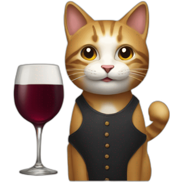 Un chat qui bois du vin emoji