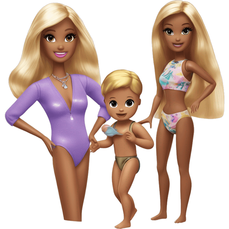 Barbie Skipper babysitters inc. feeding baby. Chelsea Staci. Camping doll. Wet diaper change. Metallic voile Swimsuit posing and try on. emoji