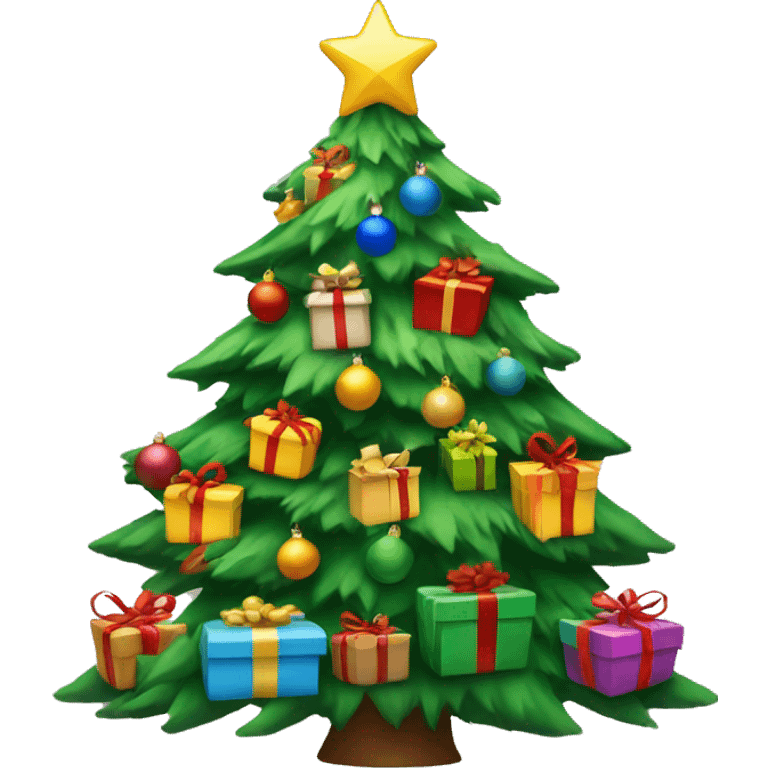 Christmas tree with presents emoji