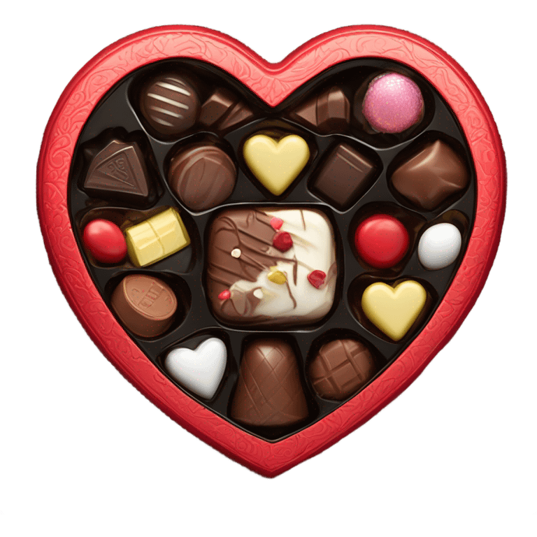 heart chocolate box black red emoji