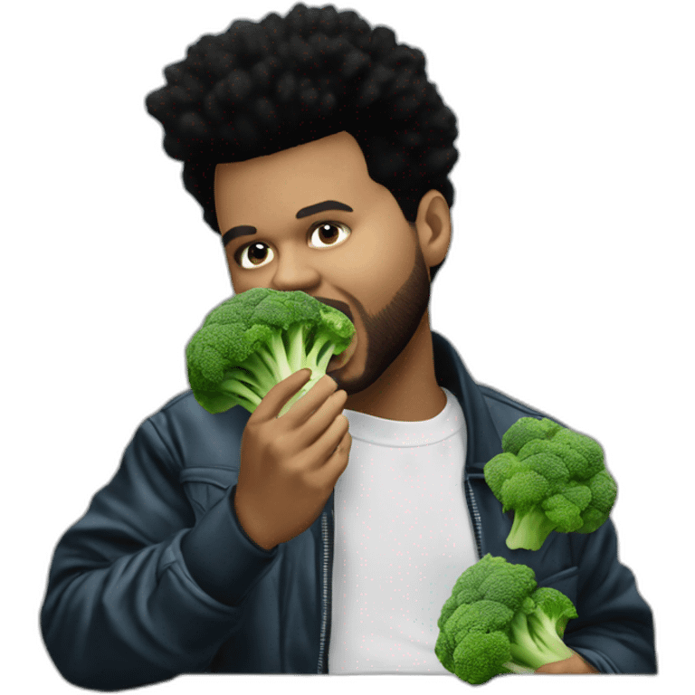 The weeknd eating brocoli emoji