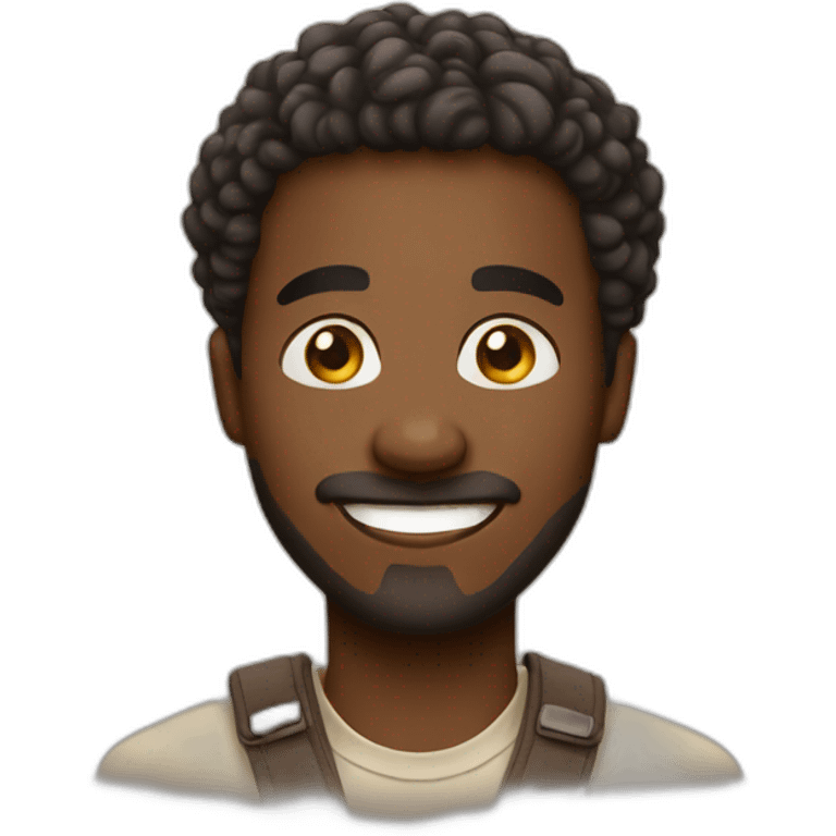 Create an emoji depicting an African man with a joyful and loving expression, showcasing the warmth and affection associated with being in love. emoji