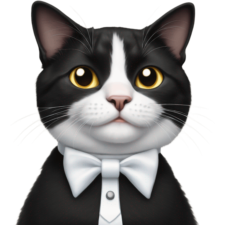 tuxedo cat with nametag saying 'MARLEY MOO' emoji