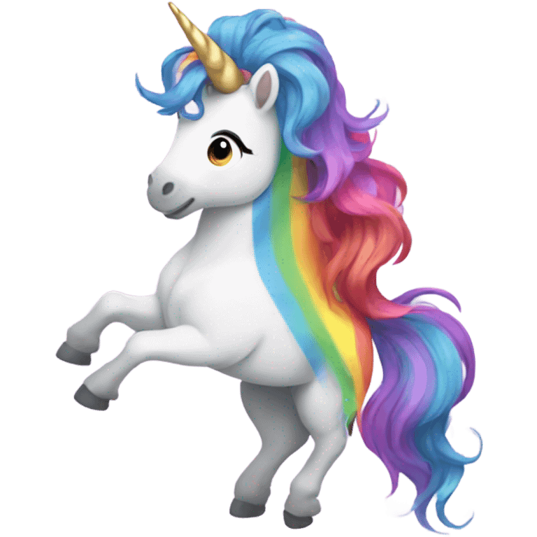 Unicorn tossing rainbow hair  emoji