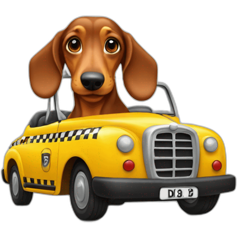 daschund taxi emoji