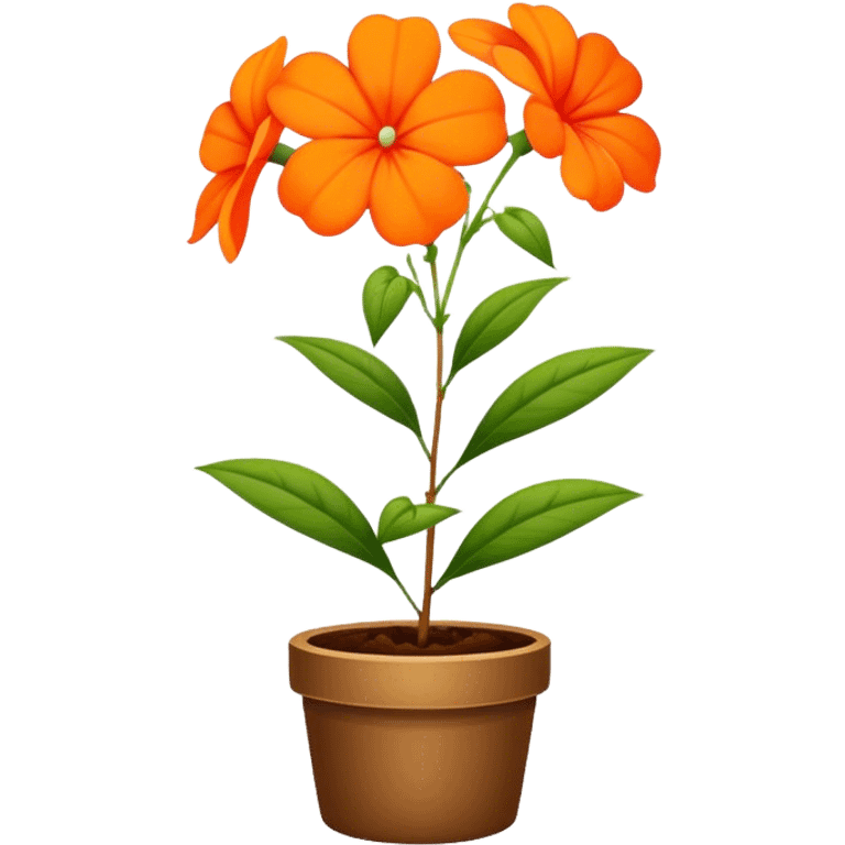 single Orange Impatiens, straight stem emoji