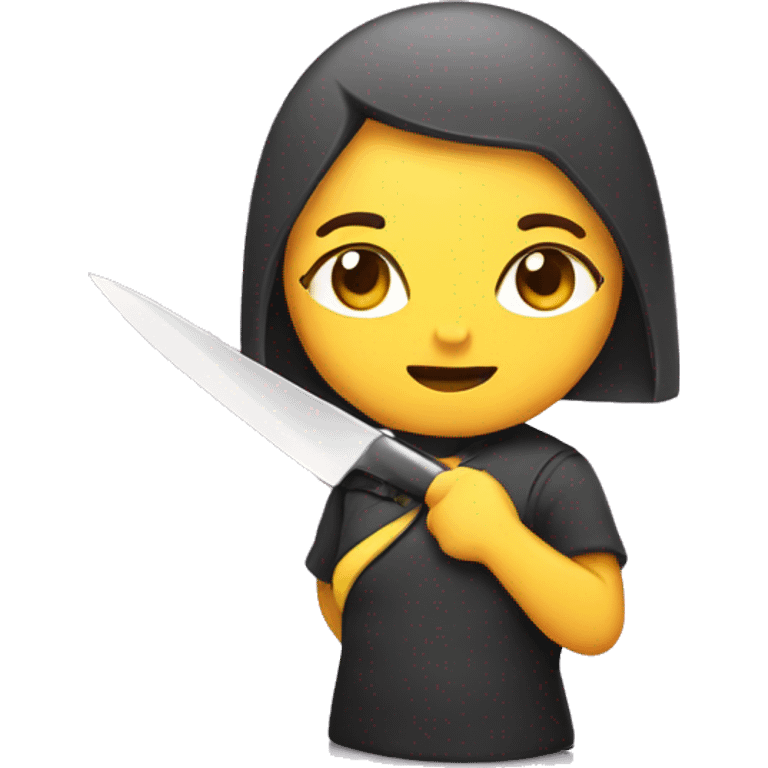 A chick holding a knife emoji