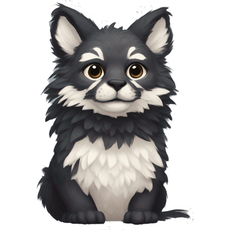 Modern Realistic Rare Fantasy Fluffy Vernid-Trico-species by LiLaiRa, full body emoji