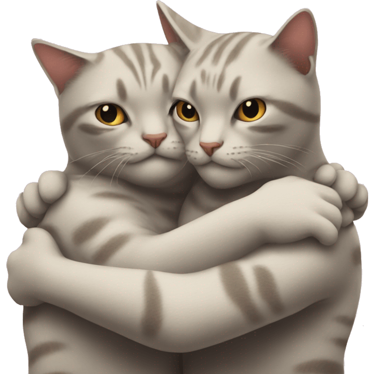 2 cats hugging emoji