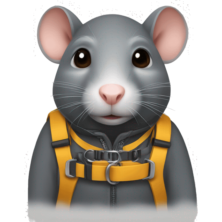 Rat wearing a harness emoji