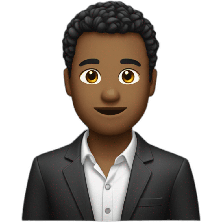 Un garçon avec une coupe sur le côté et des cheveux noirs emoji