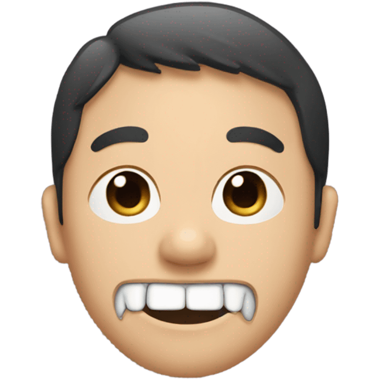 A Asian wearing teeth shape mask emoji