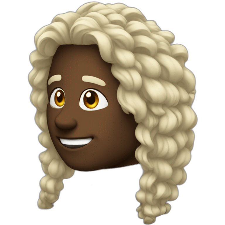 Cheveux noir en pétard emoji